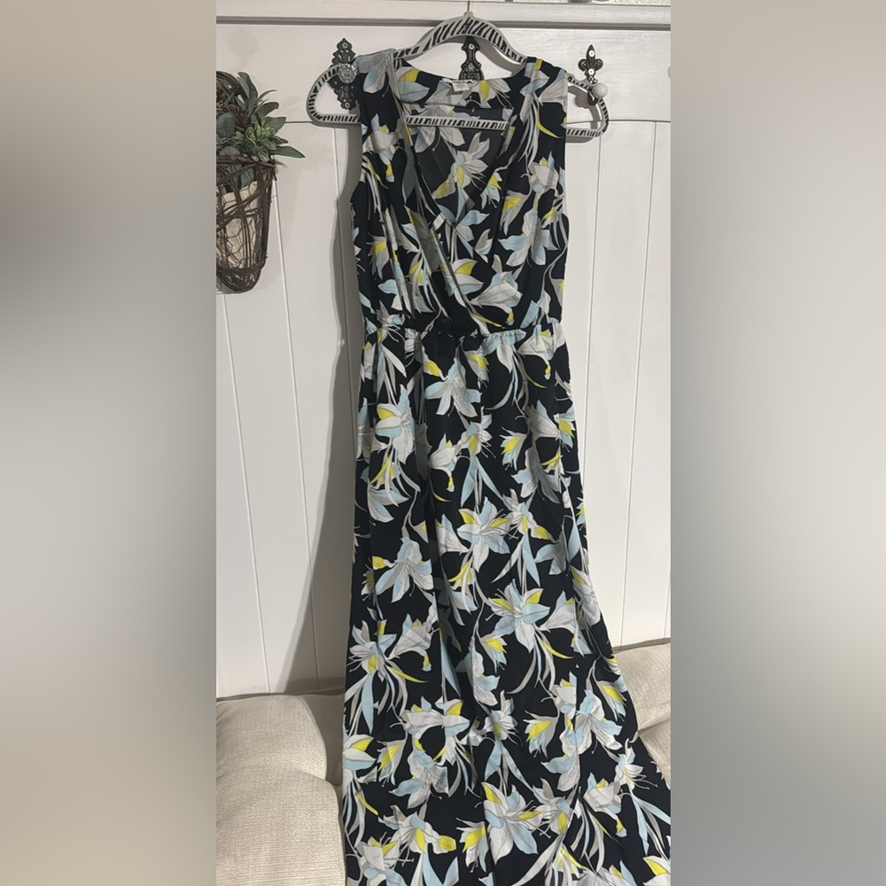Bar III Blue and White Asymmetrical A-line Dress
